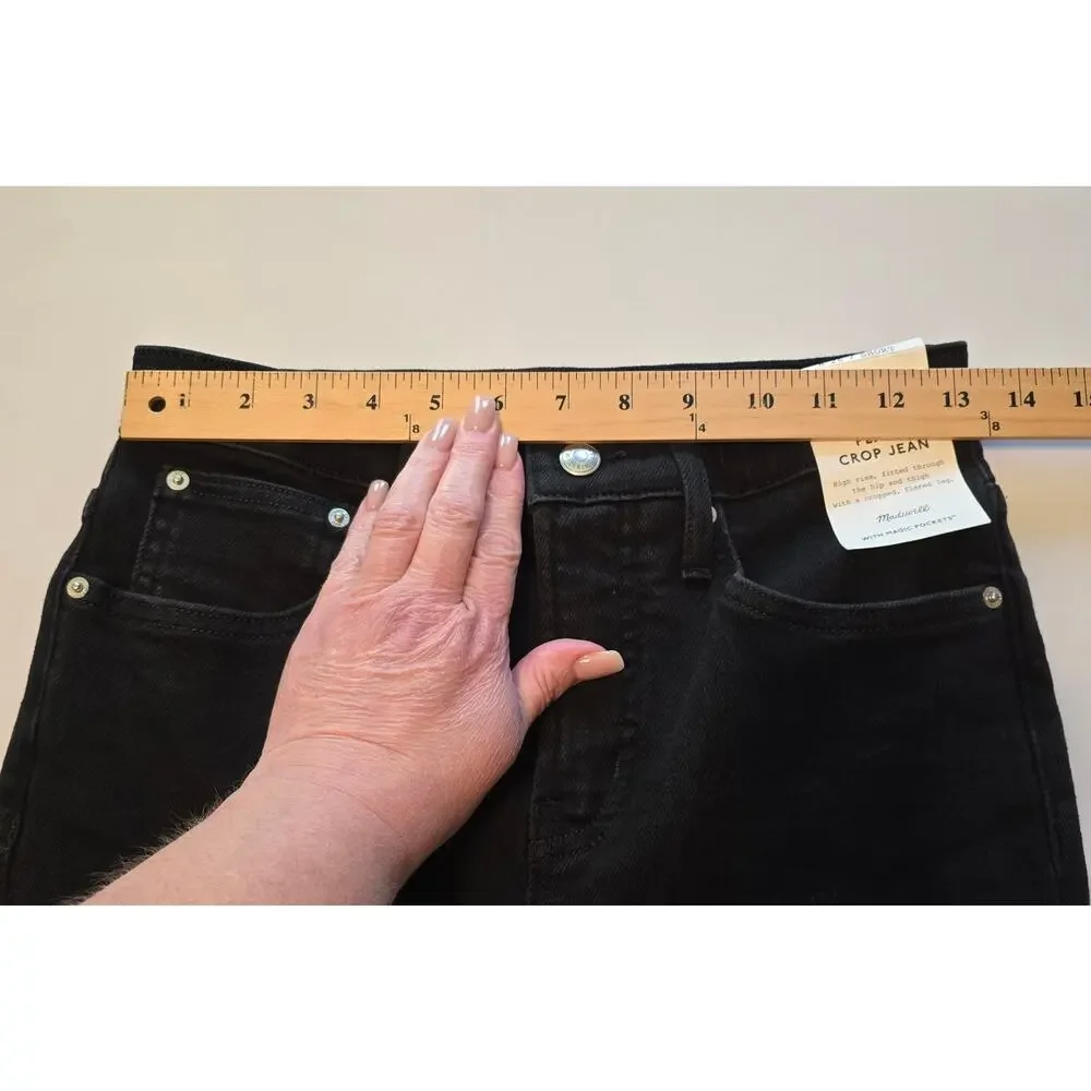 Madewell Jeans Womens Size 26S Black The Stretch Flare Crop High Rise NWT